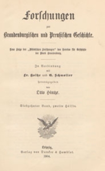 Forschungen zur Brandenburgischen und Preussischen Geschichte : neue Folge der "Märkischen Forschungen" des Vereins für Geschichte der Mark Brandenburg, 1904 cz. 2