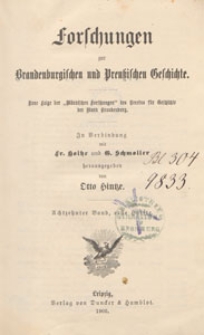 Forschungen zur Brandenburgischen und Preussischen Geschichte : neue Folge der "Märkischen Forschungen" des Vereins für Geschichte der Mark Brandenburg, 1905 cz 1