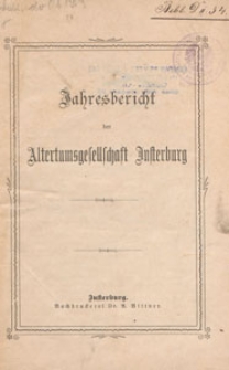 Jahresbericht der Altertumsgesellschaft Insterburg : über die Vereinsjahre [...], 1903