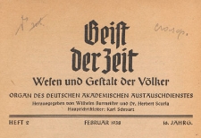 Geist der Zeit : Monatshefte f&uuml;r Wissenschaft und Hochschule, 1938.02 H. 2