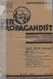 Der Propagandist : Monatsschrift für Propaganda des Marxismus-Leninismus, 1932.05 H. 6