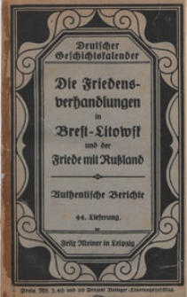 Der Europ&auml;ische Krieg in Aktenm&auml;&szlig;iger Darstellung, 1918