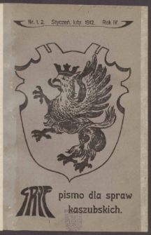Gryf : pismo dla spraw kaszubskich,1912 [red. odpow. i nacz. Aleksander Majkowski]