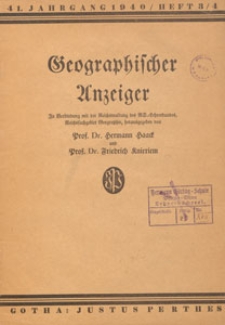 Geographischer Anzeiger : Bl&auml;tter f&uuml;r den geographischen Unterricht, 1940 H. 3/4