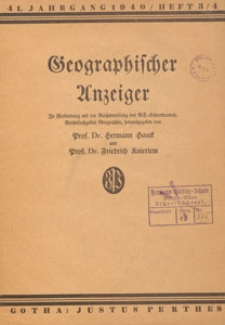 Geographischer Anzeiger : Blätter für den geographischen Unterricht, 1940 H. 3/4