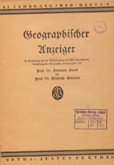 Geographischer Anzeiger : Blätter für den geographischen Unterricht, 1940 H. 7/8