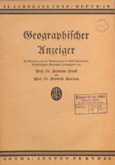 Geographischer Anzeiger : Blätter für den geographischen Unterricht, 1940 H. 9/10