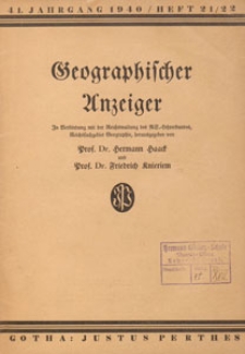 Geographischer Anzeiger : Blätter für den geographischen Unterricht, 1940 H. 21/22