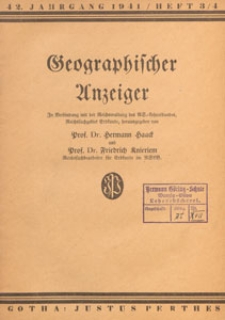 Geographischer Anzeiger : Blätter für den geographischen Unterricht, 1941 H. 3/4
