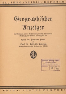 Geographischer Anzeiger : Bl&auml;tter f&uuml;r den geographischen Unterricht, 1941 H. 9/10