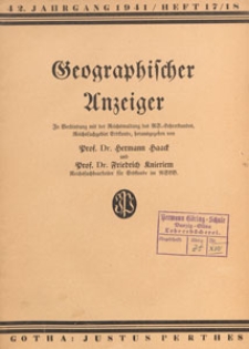 Geographischer Anzeiger : Bl&auml;tter f&uuml;r den geographischen Unterricht, 1941 H. 17/18