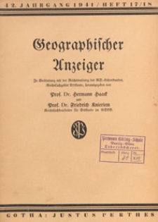 Geographischer Anzeiger : Blätter für den geographischen Unterricht, 1941 H. 17/18