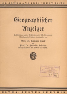 Geographischer Anzeiger : Blätter für den geographischen Unterricht, 1941 H. 21/22