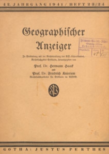 Geographischer Anzeiger : Bl&auml;tter f&uuml;r den geographischen Unterricht, 1941 H. 23/24