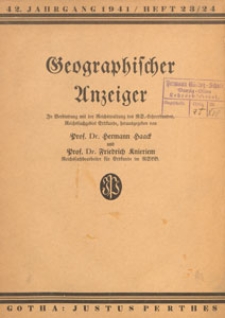 Geographischer Anzeiger : Blätter für den geographischen Unterricht, 1941 H. 23/24
