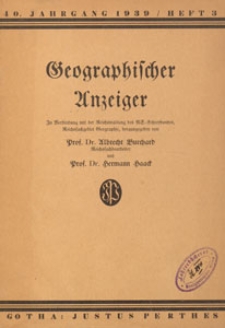 Geographischer Anzeiger : Blätter für den geographischen Unterricht, 1939 H. 3