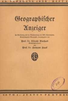 Geographischer Anzeiger : Bl&auml;tter f&uuml;r den geographischen Unterricht, 1939 H. 4