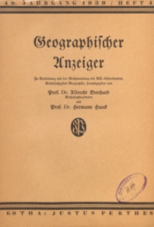 Geographischer Anzeiger : Blätter für den geographischen Unterricht, 1939 H. 4