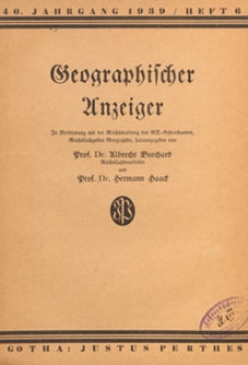 Geographischer Anzeiger : Blätter für den geographischen Unterricht, 1939 H. 6