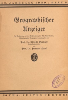 Geographischer Anzeiger : Blätter für den geographischen Unterricht, 1939 H. 8