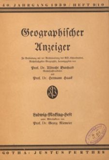 Geographischer Anzeiger : Bl&auml;tter f&uuml;r den geographischen Unterricht, 1939 H. 9/10
