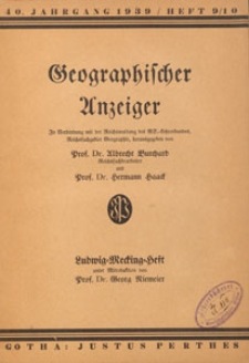 Geographischer Anzeiger : Blätter für den geographischen Unterricht, 1939 H. 9/10