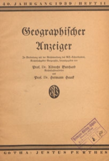 Geographischer Anzeiger : Bl&auml;tter f&uuml;r den geographischen Unterricht, 1939 H. 11