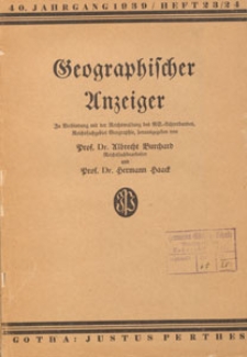 Geographischer Anzeiger : Blätter für den geographischen Unterricht, 1939 H. 23/24