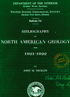 Bulletin 758. Bibliography of North American Geology for 1921-1922