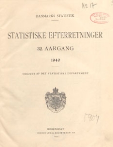 Statistiske Efterretninger, 1940.01.06 nr 1