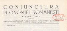 Conjunctura Economiei Rom&acirc;neşti, 1939.01