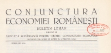 Conjunctura Economiei Româneşti, 1939.01