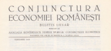 Conjunctura Economiei Româneşti, 1939.02