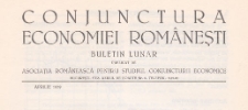 Conjunctura Economiei Româneşti, 1939.04