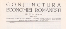 Conjunctura Economiei Rom&acirc;neşti, 1939.05