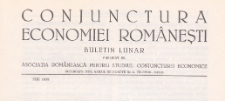 Conjunctura Economiei Româneşti, 1939.05