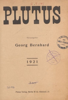 Plutus : Kritische Wochenschrift für Volkswirtschaft und Finanzwesen, 1921.01.05