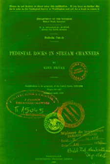 Bulletin 760-D. Pedestal rocks in Stream Channels