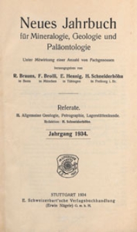Neues Jahrbuch für Mineralogie, Geologie und Paläontologie. Referate. 2, Allgemeine Geologie, Petrographie, Lagerstättenlehre, 1928, Inhalt