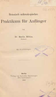 Botanisch-mikroskopisches Praktikum für Anfänger
