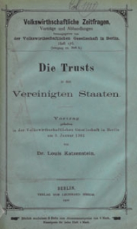 Volkswirthschaftliche Zeitfragen : Vorträge und Abhandlungen, 1900 H. 176