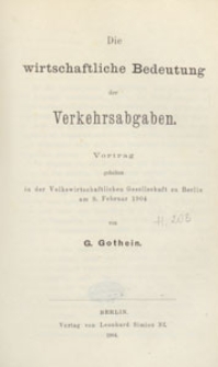 Volkswirthschaftliche Zeitfragen : Vortr&auml;ge und Abhandlungen, 1904 H. 203