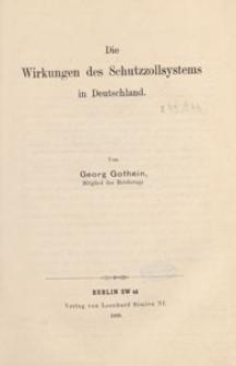 Volkswirthschaftliche Zeitfragen : Vortr&auml;ge und Abhandlungen, 1909 H. 243-244
