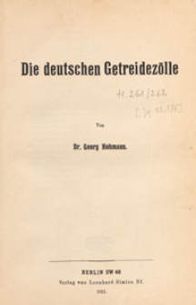 Volkswirthschaftliche Zeitfragen : Vortr&auml;ge und Abhandlungen, 1912 H. 261-262