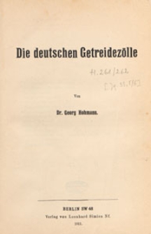 Volkswirthschaftliche Zeitfragen : Vorträge und Abhandlungen, 1912 H. 261-262