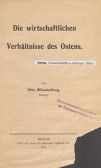 Volkswirthschaftliche Zeitfragen : Vortr&auml;ge und Abhandlungen, 1912 H. 266-267