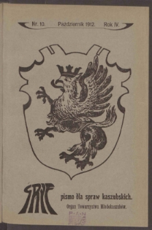 Gryf : pismo dla spraw kaszubskich 1912 nr. 10 [red. odpow. i nacz. Aleksander Majkowski]