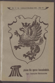Gryf : pismo dla spraw kaszubskich 1912 nr. 11-12 [red. odpow. i nacz. Aleksander Majkowski].