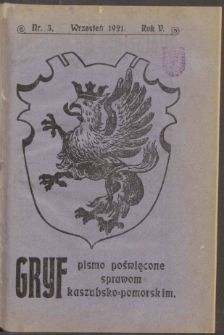 Gryf : pismo poświęcone sprawom kaszubsko-pomorskim 1921 nr. 3