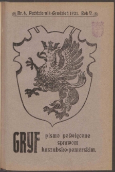 Gryf : pismo poswięcone sprawom kaszubsko-pomorskim 1921 nr.4